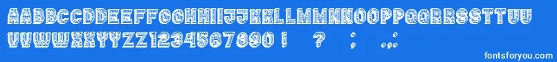 Casino3DFilledMarquee Font – White Fonts on Blue Background