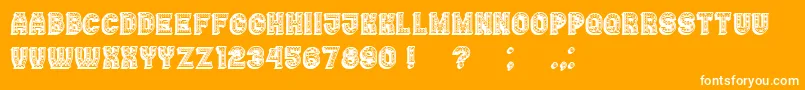 Casino3DFilledMarquee-Schriftart – Weiße Schriften auf orangefarbenem Hintergrund