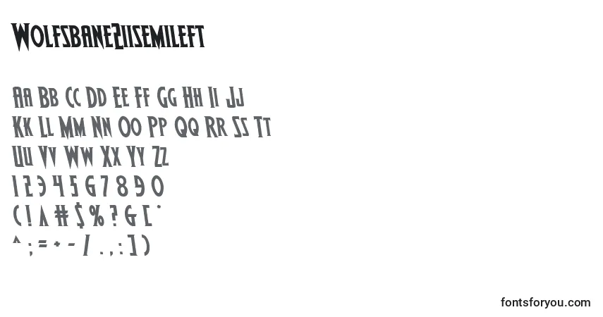 A fonte Wolfsbane2iisemileft – alfabeto, números, caracteres especiais