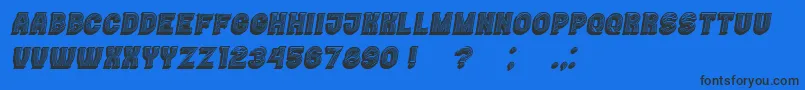 Fonte Casino3DLines Italic – fontes pretas em um fundo azul