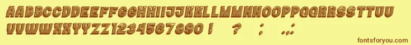 Casino3DLines Italic Font – Brown Fonts on Yellow Background