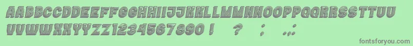 フォントCasino3DLines Italic – 緑の背景に灰色の文字