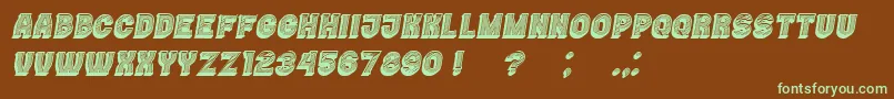 Casino3DLines Italic Font – Green Fonts on Brown Background