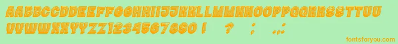 Casino3DLines Italic-Schriftart – Orangefarbene Schriften auf grünem Hintergrund