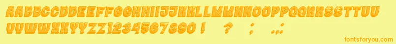 Casino3DLines Italic Font – Orange Fonts on Yellow Background