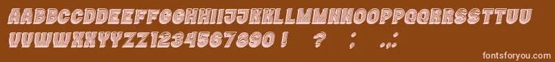 Casino3DLines Italic Font – Pink Fonts on Brown Background