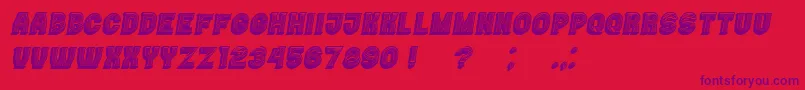 Casino3DLines Italic-fontti – violetit fontit punaisella taustalla