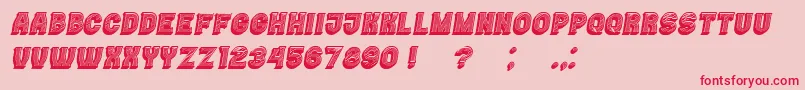 Casino3DLines Italic Font – Red Fonts on Pink Background