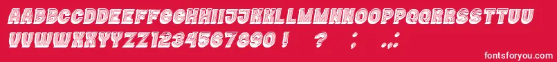 Casino3DLines Italic Font – White Fonts on Red Background