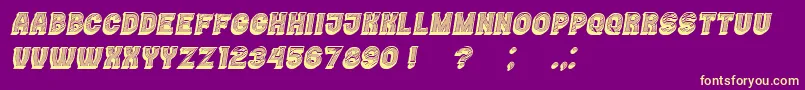 Casino3DLines Italic Font – Yellow Fonts on Purple Background