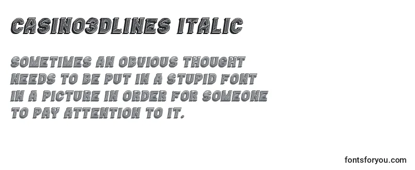 Casino3DLines Italic Font