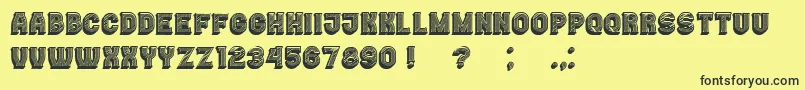 Casino3DLines Font – Black Fonts on Yellow Background