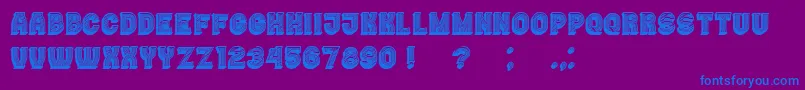 フォントCasino3DLines – 紫色の背景に青い文字