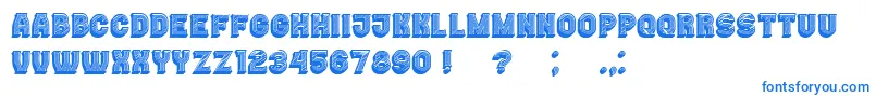 フォントCasino3DLines – 白い背景に青い文字