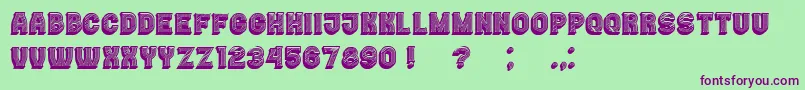 Casino3DLines Font – Purple Fonts on Green Background
