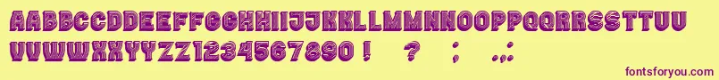 Casino3DLines Font – Purple Fonts on Yellow Background