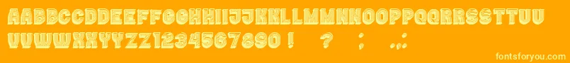 Casino3DLines-Schriftart – Gelbe Schriften auf orangefarbenem Hintergrund