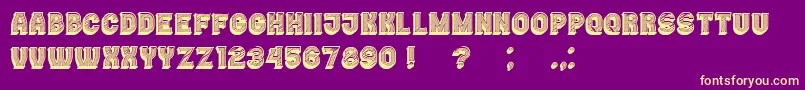 Casino3DLines-Schriftart – Gelbe Schriften auf violettem Hintergrund