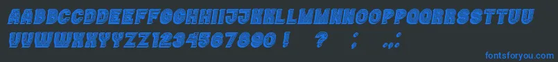 Casino3DLinesMarquee Italic Font – Blue Fonts on Black Background