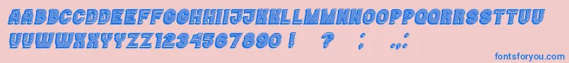 Casino3DLinesMarquee Italic Font – Blue Fonts on Pink Background