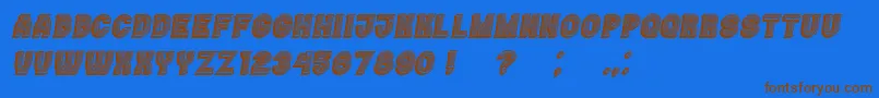 Casino3DLinesMarquee Italic Font – Brown Fonts on Blue Background