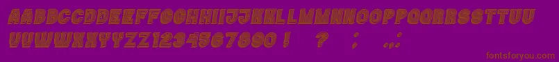 Casino3DLinesMarquee Italic Font – Brown Fonts on Purple Background