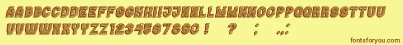 Casino3DLinesMarquee Italic-Schriftart – Braune Schriften auf gelbem Hintergrund