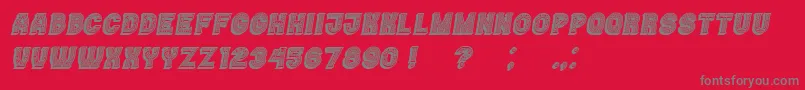 Fonte Casino3DLinesMarquee Italic – fontes cinzas em um fundo vermelho