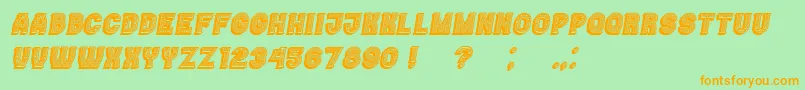 Casino3DLinesMarquee Italic Font – Orange Fonts on Green Background