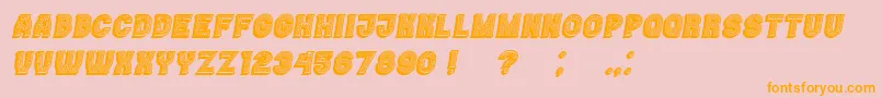 Casino3DLinesMarquee Italic Font – Orange Fonts on Pink Background