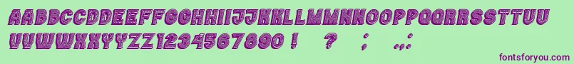 Casino3DLinesMarquee Italic Font – Purple Fonts on Green Background