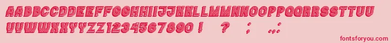 フォントCasino3DLinesMarquee Italic – ピンクの背景に赤い文字