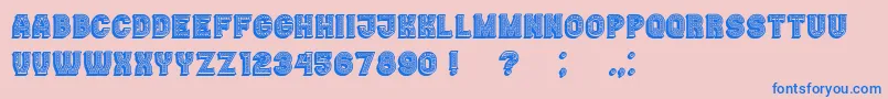 Casino3DLinesMarquee Font – Blue Fonts on Pink Background