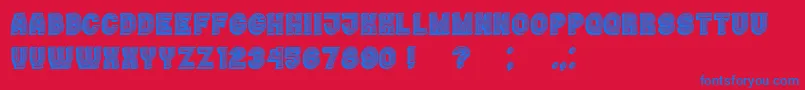 フォントCasino3DLinesMarquee – 赤い背景に青い文字