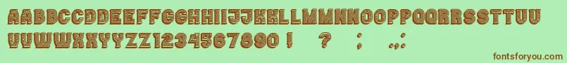 Casino3DLinesMarquee Font – Brown Fonts on Green Background