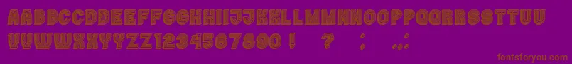 フォントCasino3DLinesMarquee – 紫色の背景に茶色のフォント