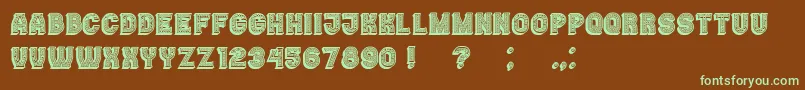 Casino3DLinesMarquee-fontti – vihreät fontit ruskealla taustalla