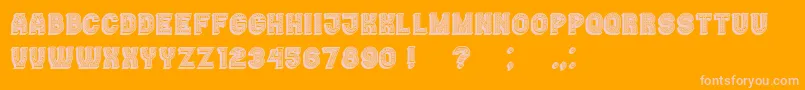 Casino3DLinesMarquee Font – Pink Fonts on Orange Background