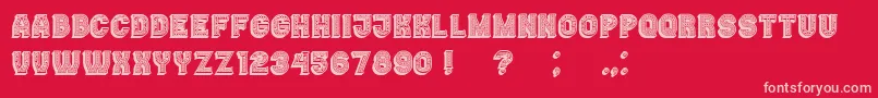 Casino3DLinesMarquee Font – Pink Fonts on Red Background