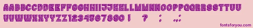 Casino3DLinesMarquee Font – Purple Fonts on Pink Background