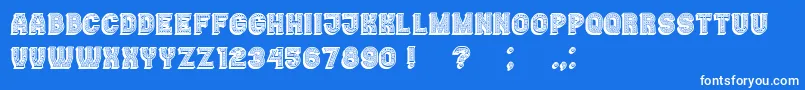 Casino3DLinesMarquee Font – White Fonts on Blue Background