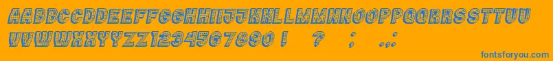 Czcionka Casino3DMarquee Italic – niebieskie czcionki na pomarańczowym tle