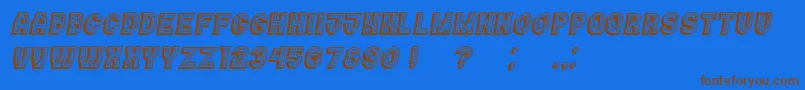 Casino3DMarquee Italic Font – Brown Fonts on Blue Background