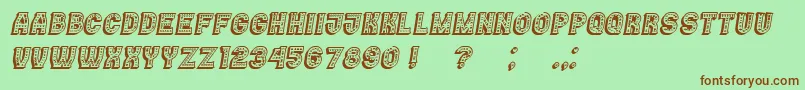 Casino3DMarquee Italic Font – Brown Fonts on Green Background