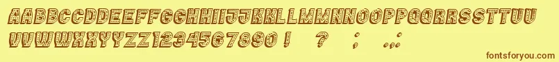 Casino3DMarquee Italic Font – Brown Fonts on Yellow Background