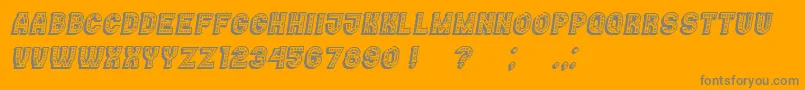 Casino3DMarquee Italic-fontti – harmaat kirjasimet oranssilla taustalla