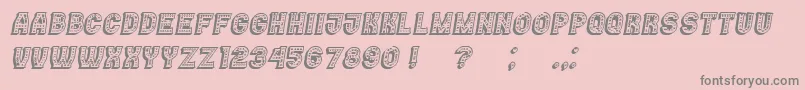 Fonte Casino3DMarquee Italic – fontes cinzas em um fundo rosa