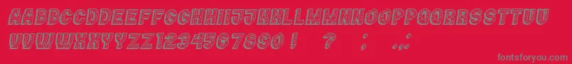 フォントCasino3DMarquee Italic – 赤い背景に灰色の文字