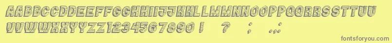 Casino3DMarquee Italic Font – Gray Fonts on Yellow Background