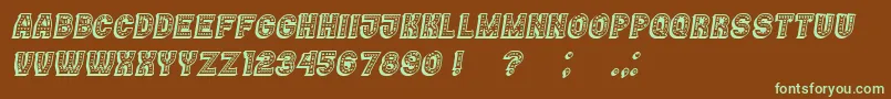 Casino3DMarquee Italic-Schriftart – Grüne Schriften auf braunem Hintergrund